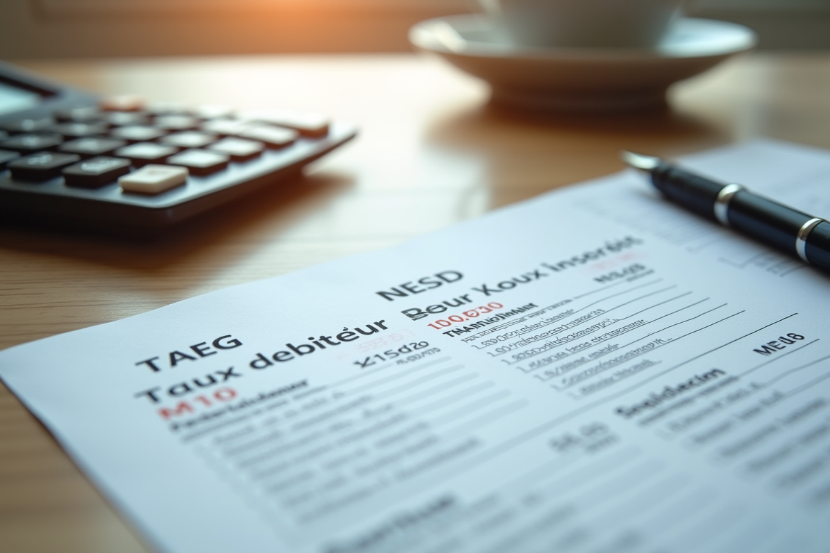 Calculatrice et documents financiers sur un bureau en bois