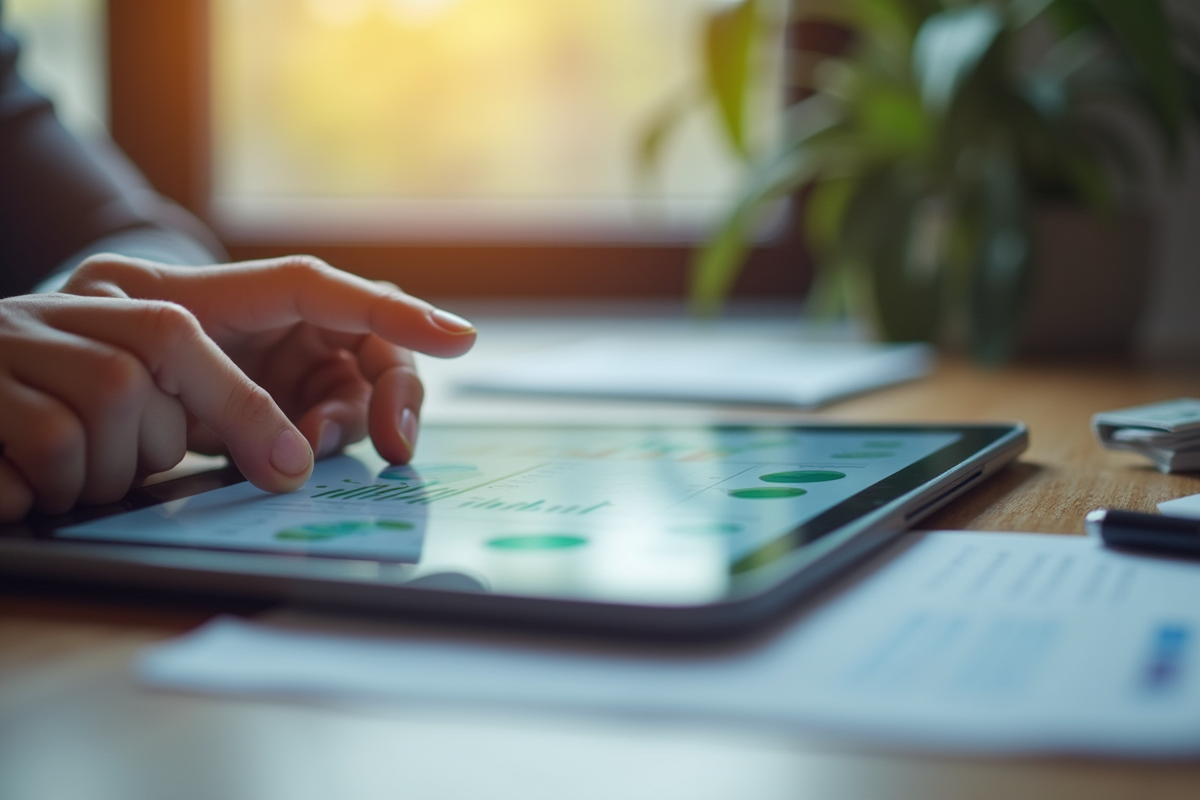 Mains pointant un graphique de structures juridiques sur une tablette