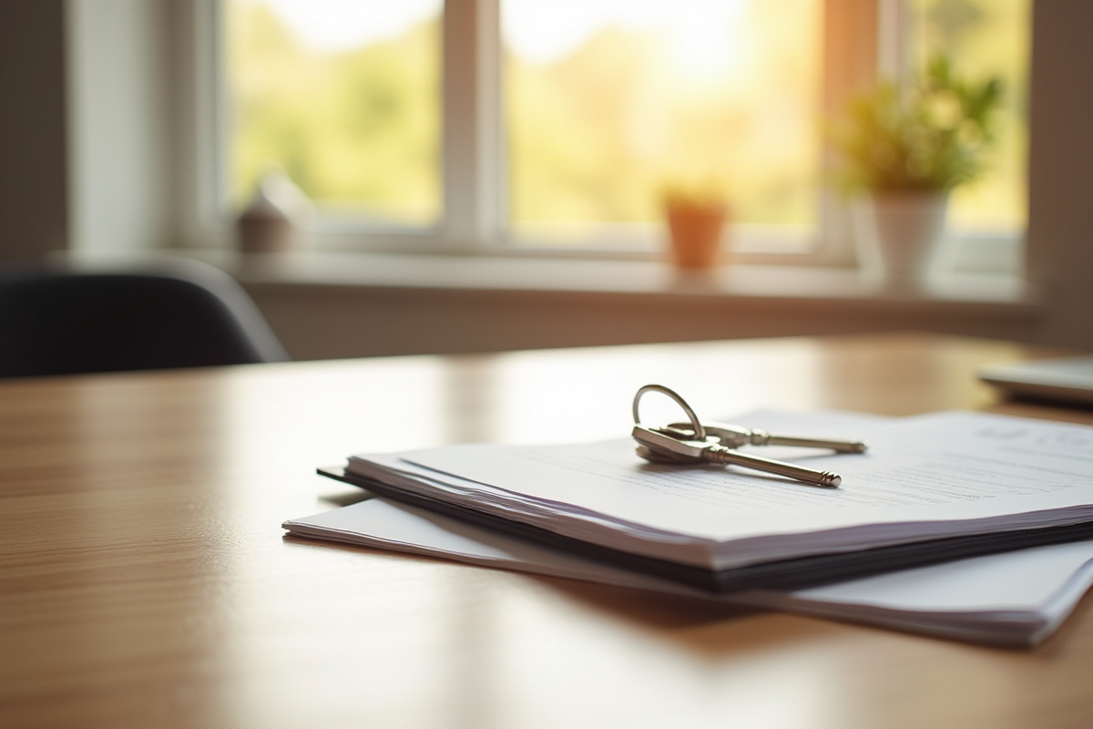Dossiers et clés de maison sur une table en intérieur