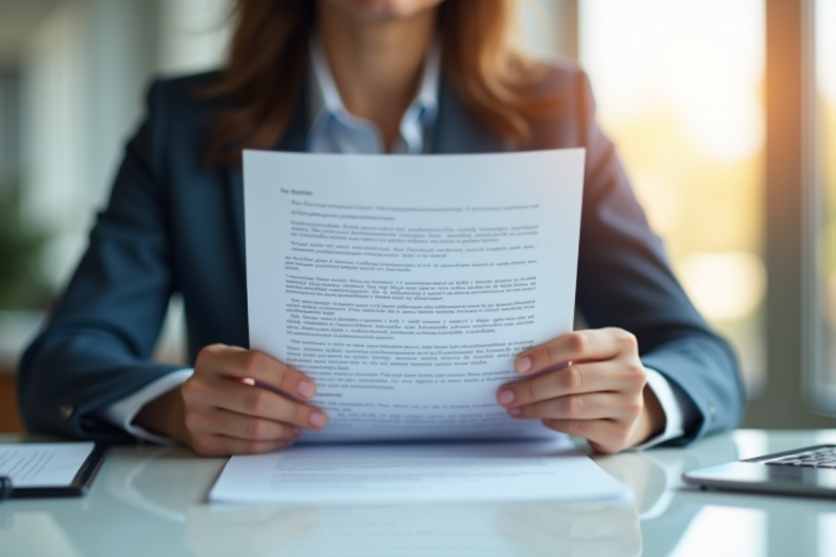 Professionnel confiant examinant des documents importants